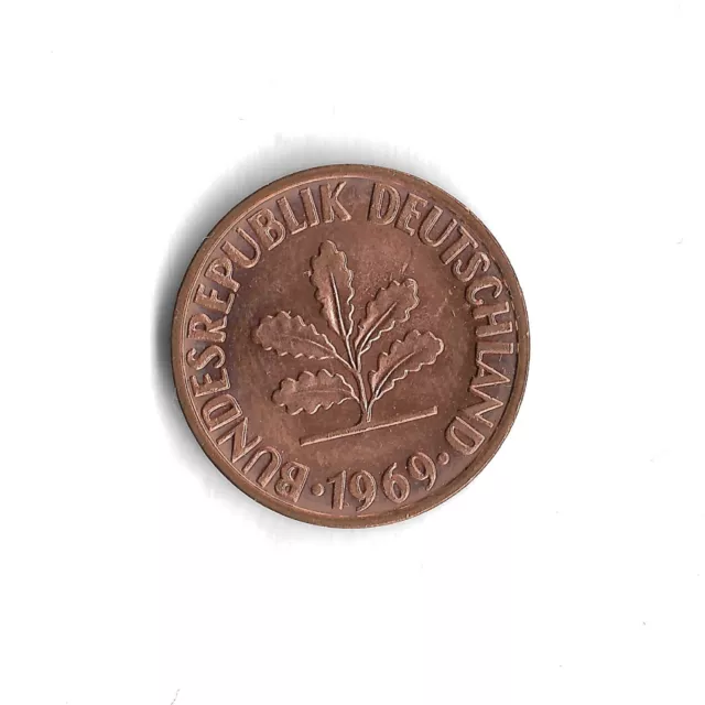 *Better Grade* 1969 G Germany Federal Republic 2 Pfennig World Coin (b)