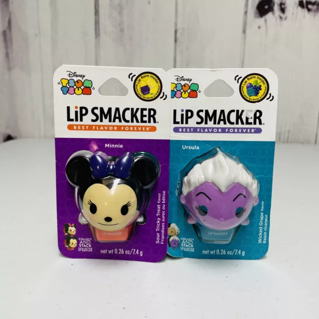 Disney Tsum Tsum Lip Smackers Ursula Minnie Mouse Wicked Grape Sour Tricky Treat