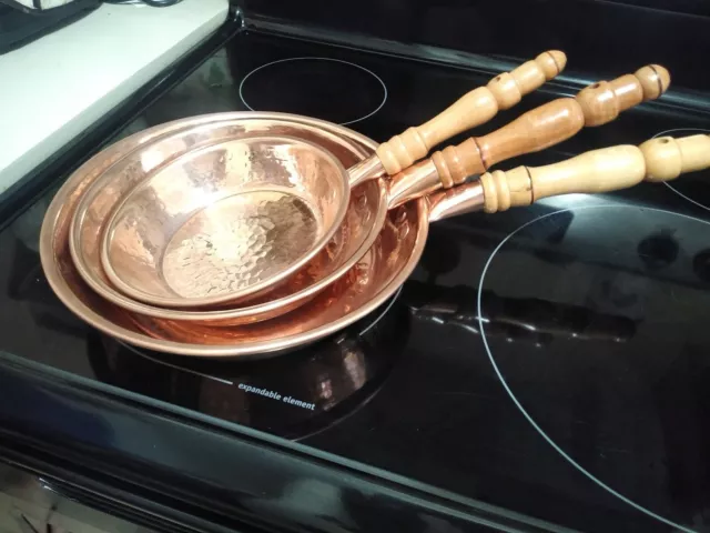 Handmade Mediterranean Copper Cookware Hammered 14 pcs. Set at