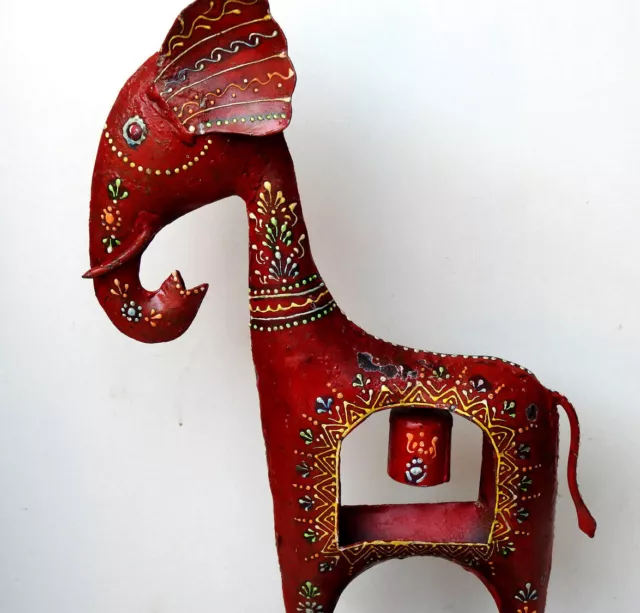 Figura de elefante de hierro forjado pintado a mano, estatua de campana... 3