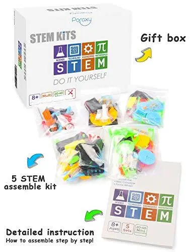 5 Set STEM Kits, DC Motors Electronic Assembly Robotic Kit DIY STEM Toys for