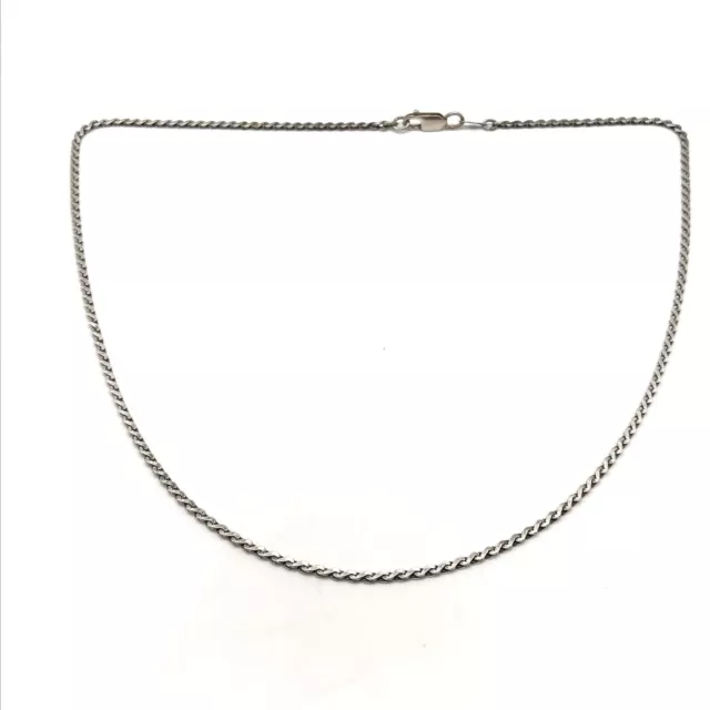 925 Sterling Silver Vintage Serpentine Chain Necklace 19"