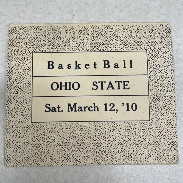 1910 Oberlin College Basketball Game Scorecard Program vs Ohio State