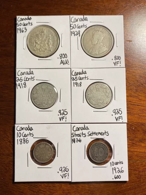NICE DATES! Canadian Silver Coin Lot - World Foreign Coins (Read Description!)