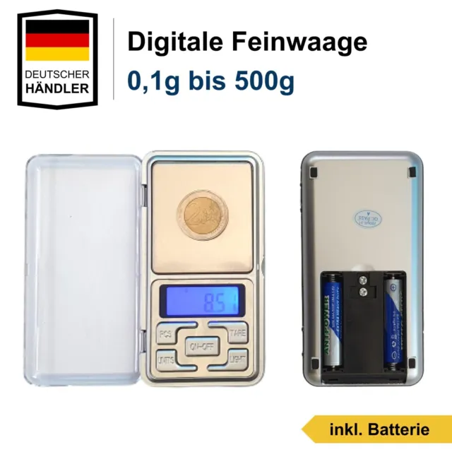 0.1g 500g Digitale Präzisionswaage Feinwaage Taschenwaage Goldwaage Fein Waage