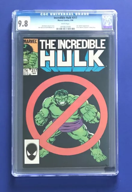 Incredible Hulk #317 Cgc 9.8 Wp John Byrne Classic Cover Marvel Comics