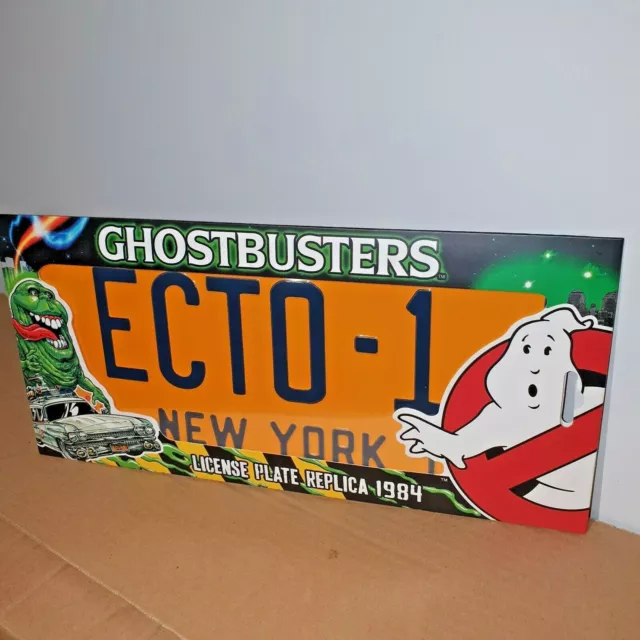 GHOSTBUSTERS ECTO-1 LICENSE PLATE REPLICA 1984 DOCTOR COLLECTOR OFFICAL 30cm