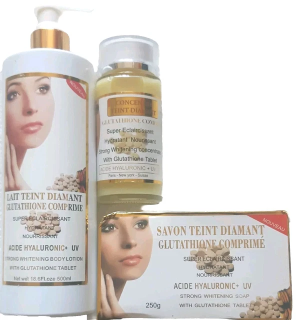 sakura uv protect drip highest glutathione benefits effects Lait & Savon éclaircissant Teint Diamant – Glutathion & Vitamines – Corps  Entier – 500 Ml – Exp 2025
