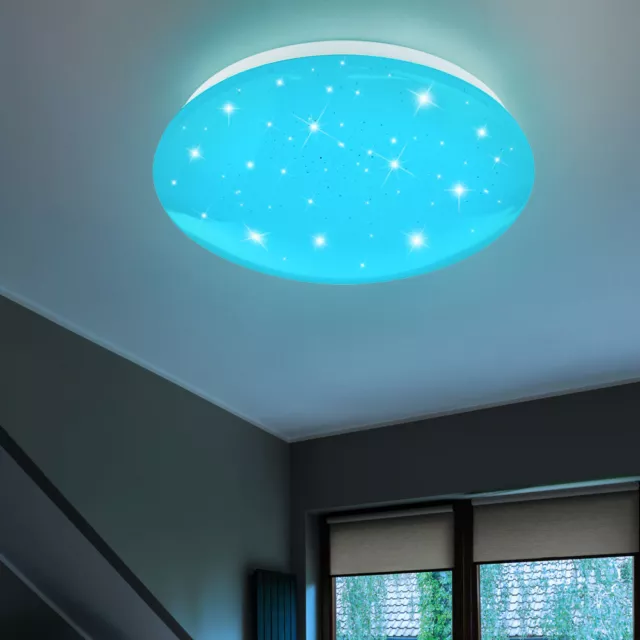 Plafonnier LED Dimmable Enfants Chambre RGB Étoiles Ciel Télécommande Lampe 3