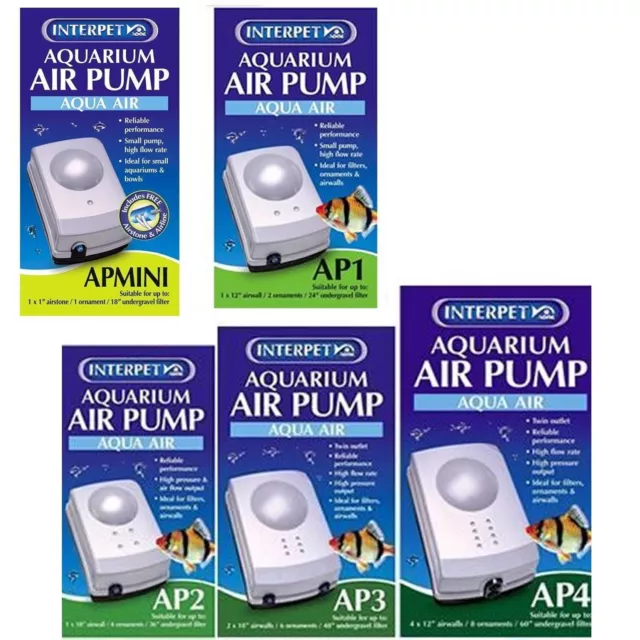 Interpet Aquarium Air Pump - APMini AP1 AP2 AP3 AP4 Fish Tank Aeration Bubbles