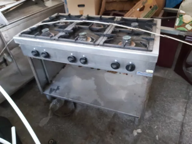 Modular Edelstahl Gastro Gewerbe Gasherd 6 Flammen Gas