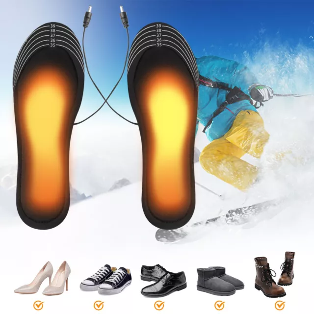 USB Electric Heated Shoe Insoles Sock Feet Heater Foot Pads Warmer Winter I =