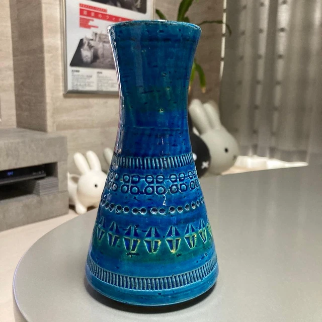 FLAVIA BITOSSI RIMINI Blue Flower Vase 16cm Italy Handcrafted