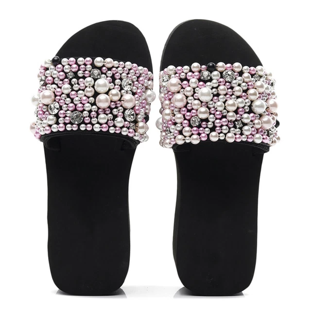 Pantofole Per Donna In Pelle Rosa - Foto 7