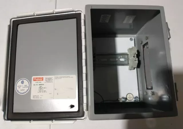Hoffman Enclosure A8066CH W/ Cable Entry Gland & DIN rail, 8" x 8" x 6" Steel