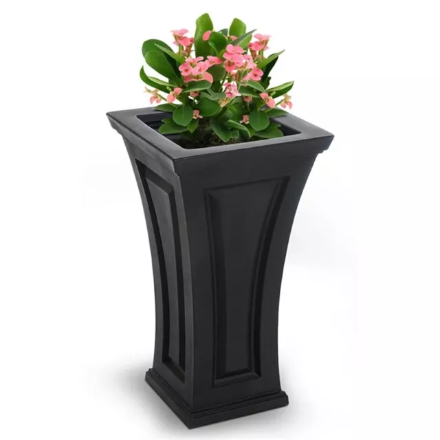 Mayne Cambridge 28" Tall Traditional Plastic Planter in Black 2