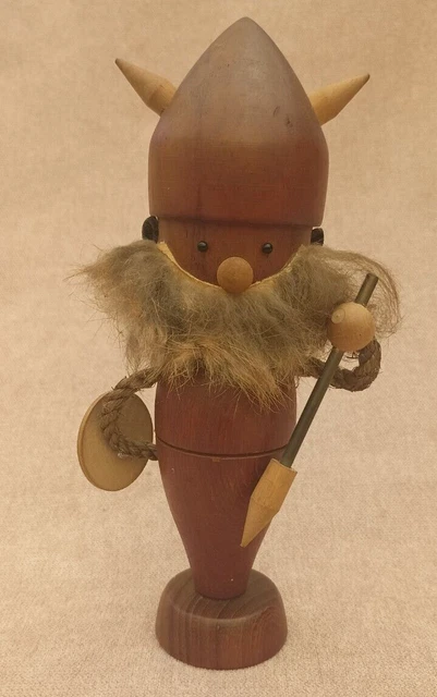 Figurine En Teck Et Fourrure – Style Hans Bolling / Kay Bojesen – Danemark Années 60