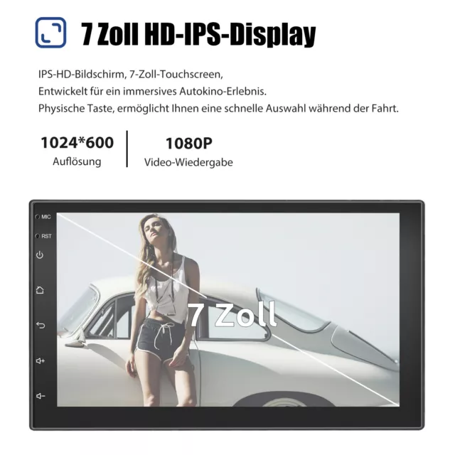 Doppel 2 DIN DAB+ Android 13 4+64G Carplay Autoradio Bluetooth GPS NAVI RDS WIFI 3