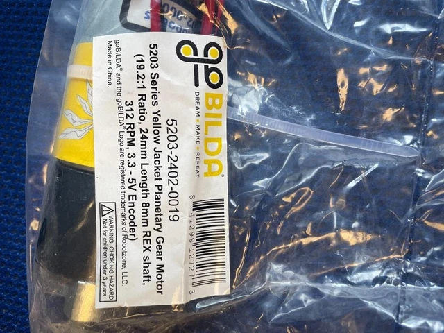5203 Series Yellow Jacket Planetary Gear Motor - NEVER USED 