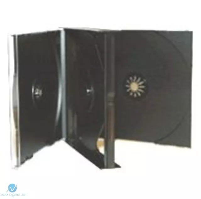 10 x 4 Way Black CD Jewel Case 23mm Spine Holds 4 Discs Replacement case