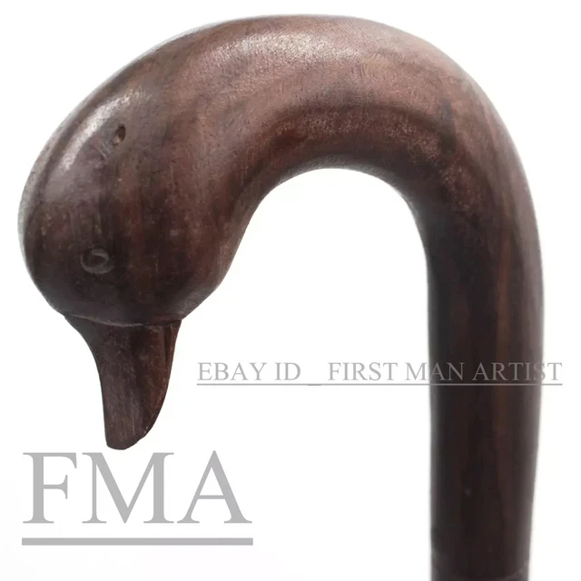 Duck Head Handle Walking Cane Stick Hand Carved Wooden Walking Stick X_Mass GFT