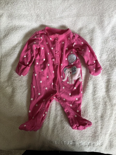 Carters baby girl pajama sleeper with Elephant NB infant sleepwear Polka Dot