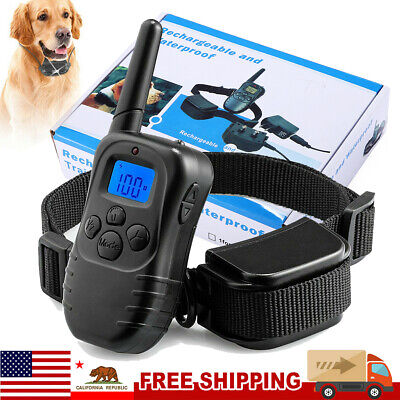330 Yard Rechargeable Dog Shock Training Collar LCD Remote Control Waterproof