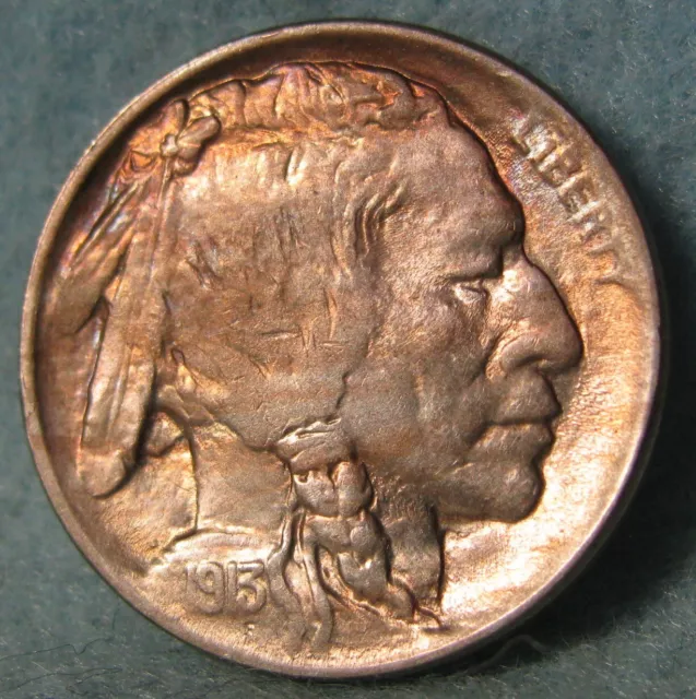 1913 Type 2 Buffalo Nickel Uncirculated Old US Coin