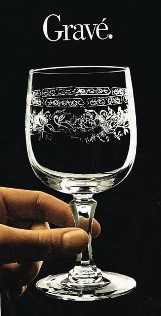 Série 3 verres à vin blanc cristal d'Arques modèle Matignon Gravé Fleurs 12 Cm