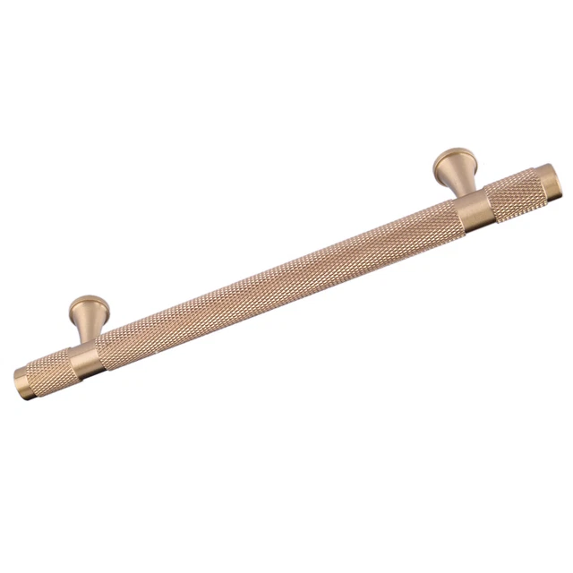 Gold Knurled T Bar Kitchen Cupboard Cabinet Drawer Door Handle