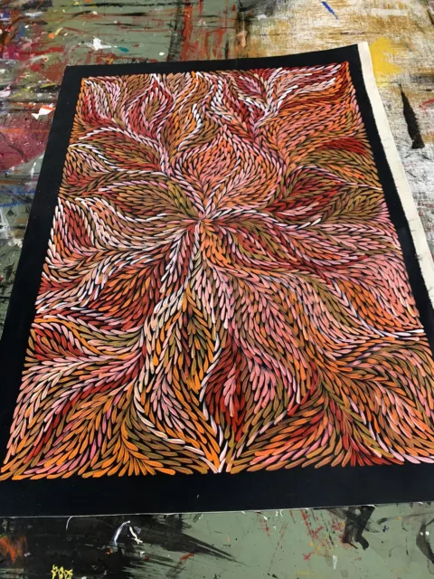 Jeannie Petyarre . 💕💕 Aboriginal Art  89cm x 63cm COA Supplied. 3