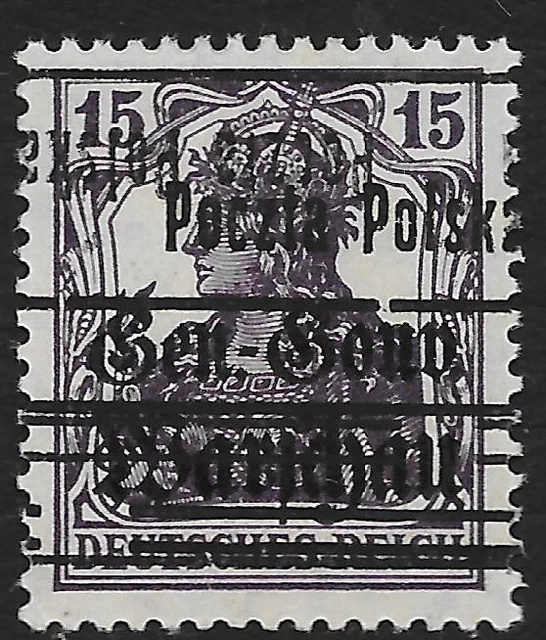 Poland stamps 1918 MI 9  DOUBLE Ovpt  MLH   VF