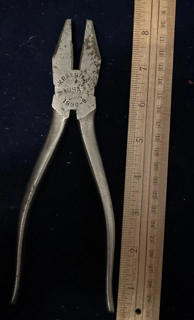 Vintage KRAEUTER USA No. 1830-8 Linesman Pliers with Side Cutters