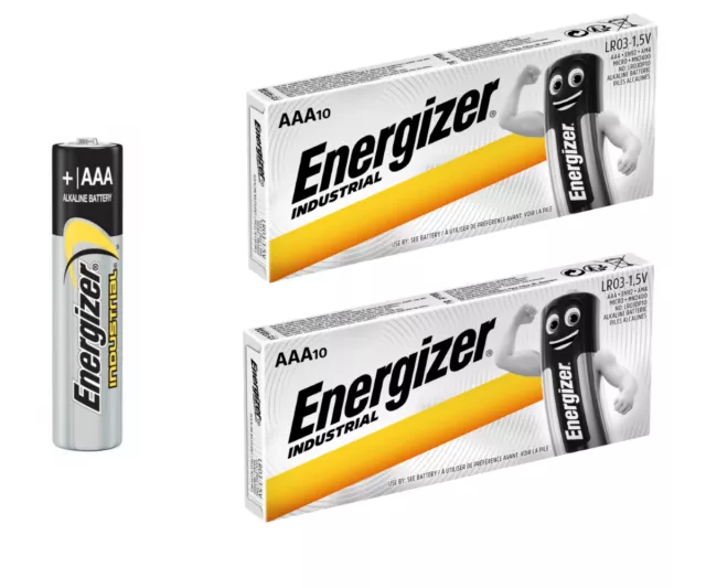 20x Energizer Industrial Alkaline Batterie AAA-Micro EN92 LR03 MN2400 1.5V