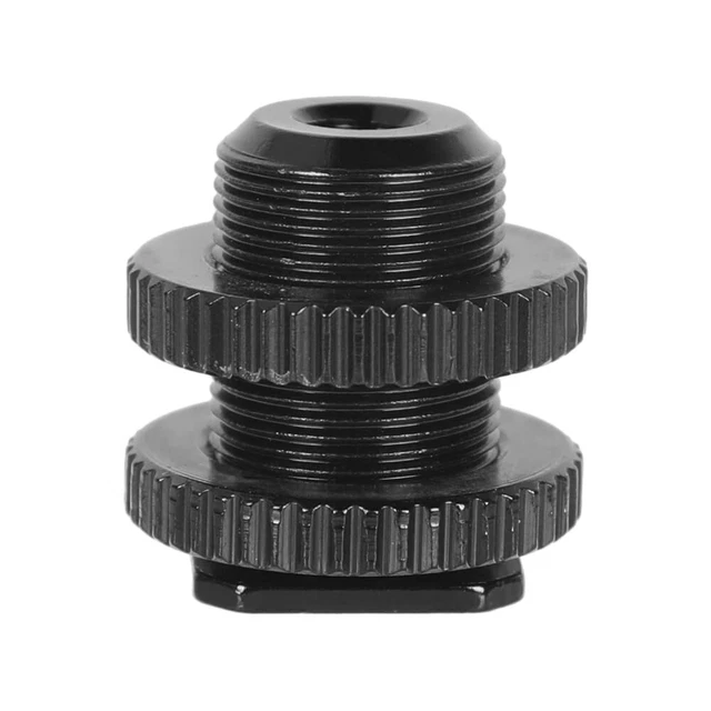 5/8-27 Male Threaded Cold Shoe Adapter to Hot Shoe for Microphone Mic Mount