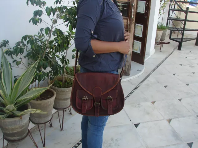 Femmes Vintage Bandoulière Cuir Spacieux Sac Handmade Porte-Monnaie Hobo