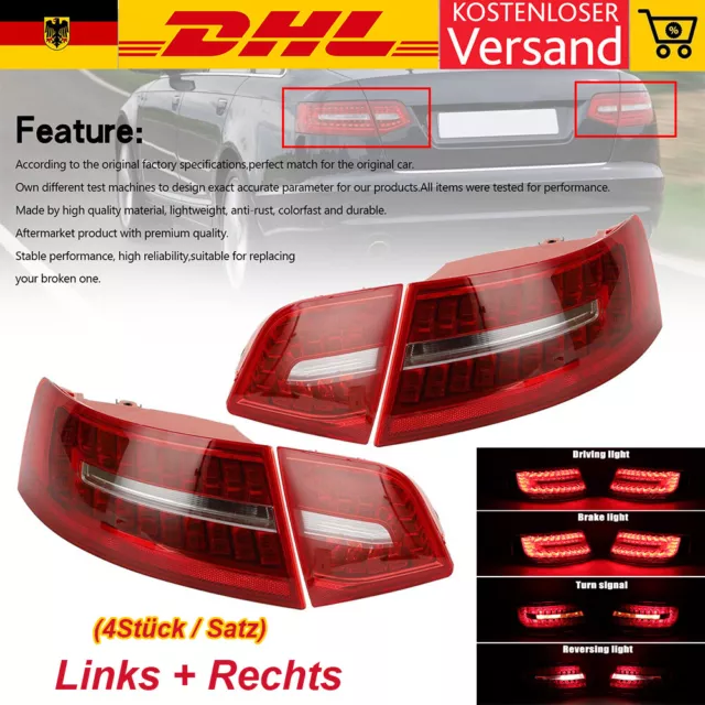 für Audi A6 C6 2009-2011 Schlussleuchte Links und Rechts Heckleuchte Rücklicht