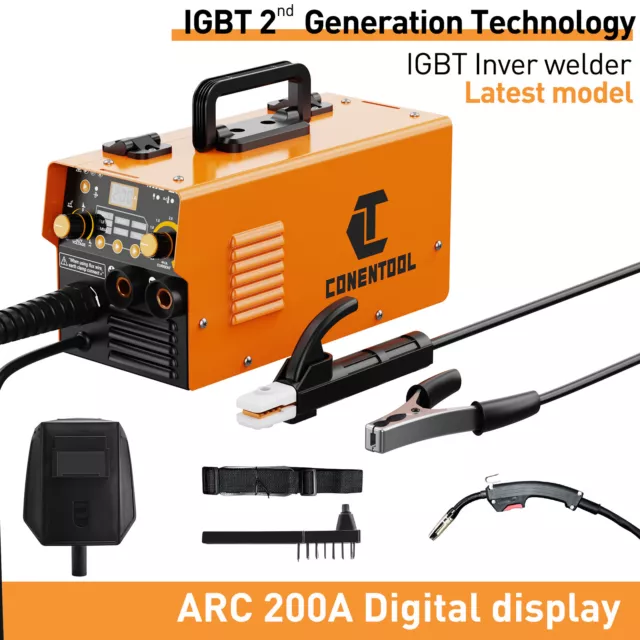 NEW Welding Machine DC 220V IGBT Inverter 200Amp MMA MIG TIG 3IN1 Gasless Welder