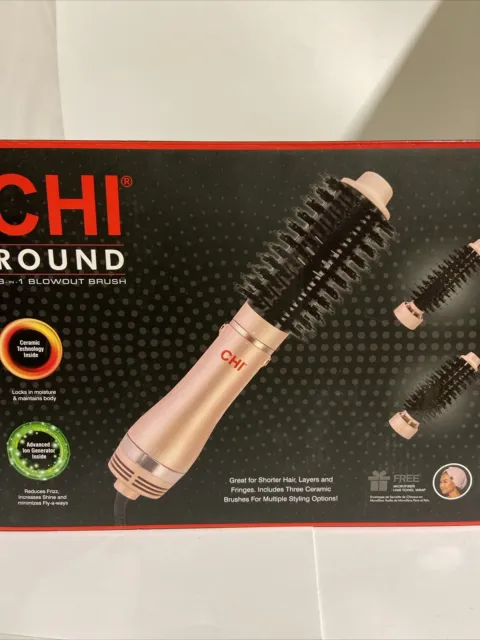 CHI Round 3-in-1 Blowout Brush Rose Gold - Open Box