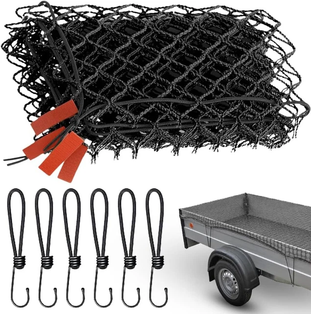 Rete Elastica Fermacarico 2x3m Per Rimorchio - Copertura Sicurezza Per Furgone E Camion Verde