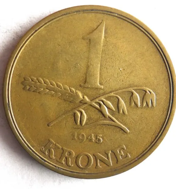 1945 Dänemark Krone - Ausgezeichnete Münze Dänemark Bin #F