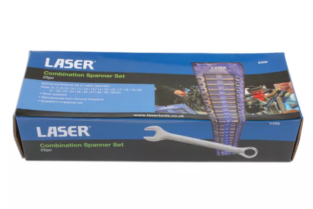 Laser Tools 6396 Kombinationsschlüssel Set in Werkzeugaufbewahrung Halter 6 mm - 32 mm 2