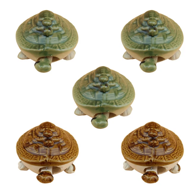 5 piezas Figura de tortuga de cerámica Tanque Tortuga Juguete Tortuga Acuario Artificial
