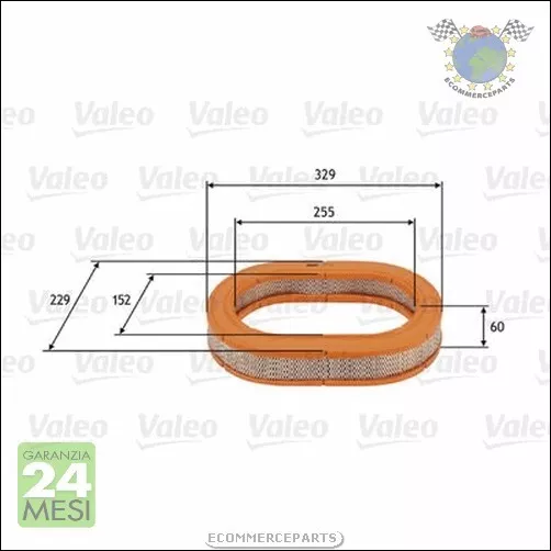 Filtro aria Valeo per MITSUBISHI LANCER III GALANT VI V TREDIA CORDIA SPACE