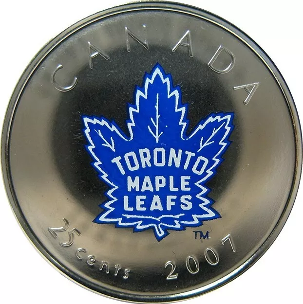 🇨🇦 Canada RARE quarter 25 cents coin, NHL Toronto Maple Leafs, UNC, 2007