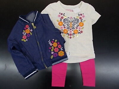 Toddler & Girls Flapdoodles $65 3pc Floral Jacket/Shirt/Leggings Set Sz 2/2T-6X