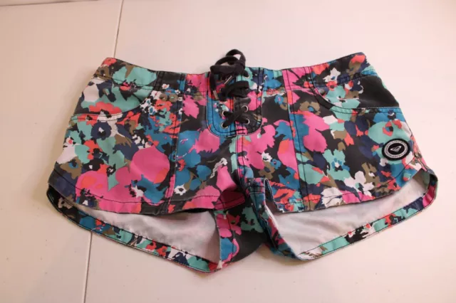Roxy Y2K Women's Mini Shorts Multicolored Camouflage Boardshorts Swimwear Size 3