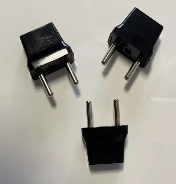 3-PCS 110V-220V US to EU & Israel Travel Adapter Power Socket Plug Converter