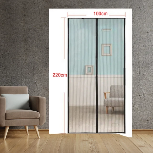 Mosquitera Magnética 95x160cm - Cortina Antiinsectos Con Cierre Automático