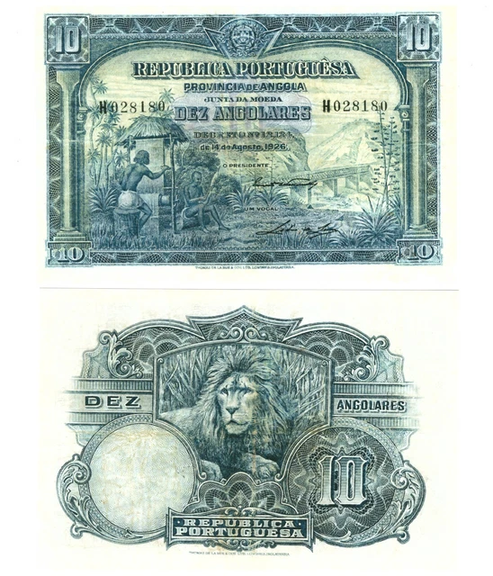 r Reproduction Paper  - Angola 10 Angolares  1926 Pick #67     0344R